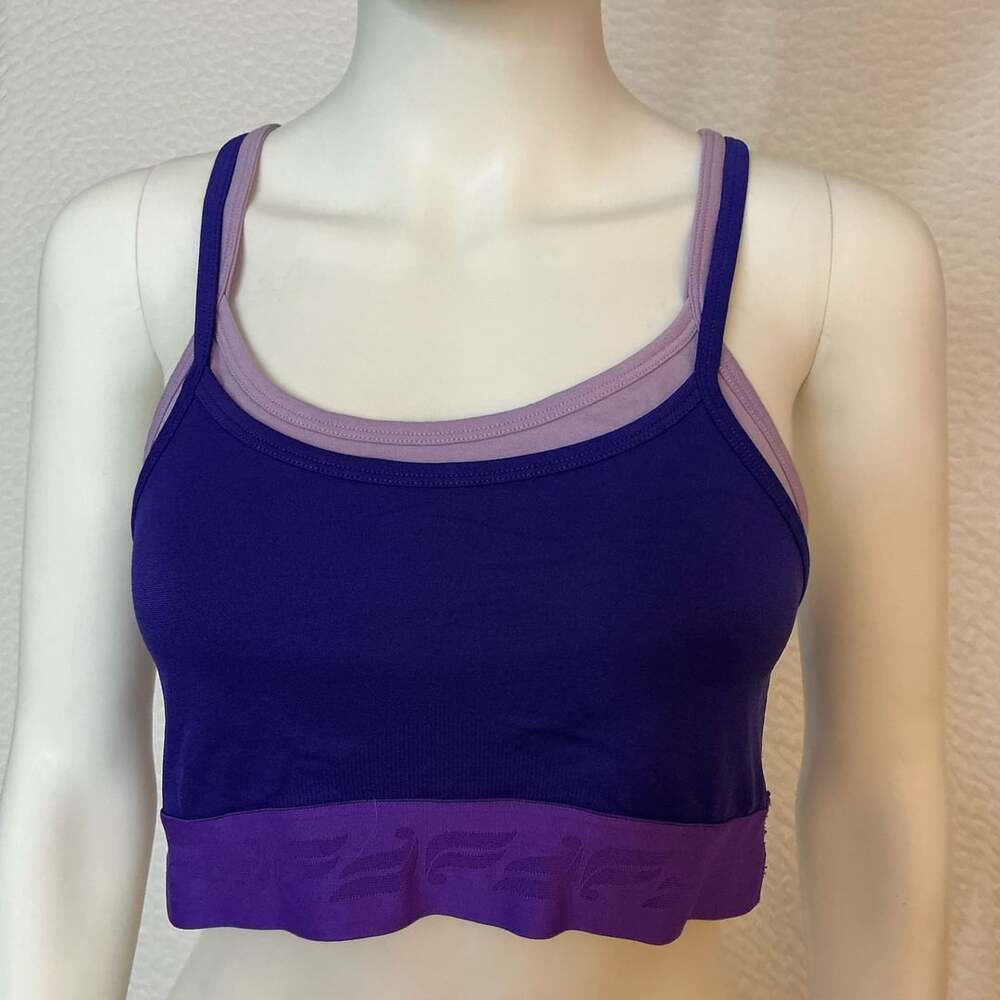 Fabletics Poppy Seamless Sports Bra Purple Strappy Crossback Size Small